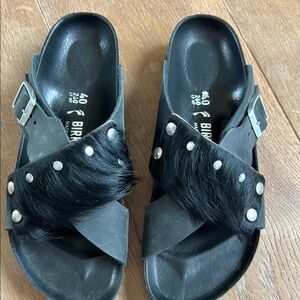 Birkenstock Black Leather Sandals